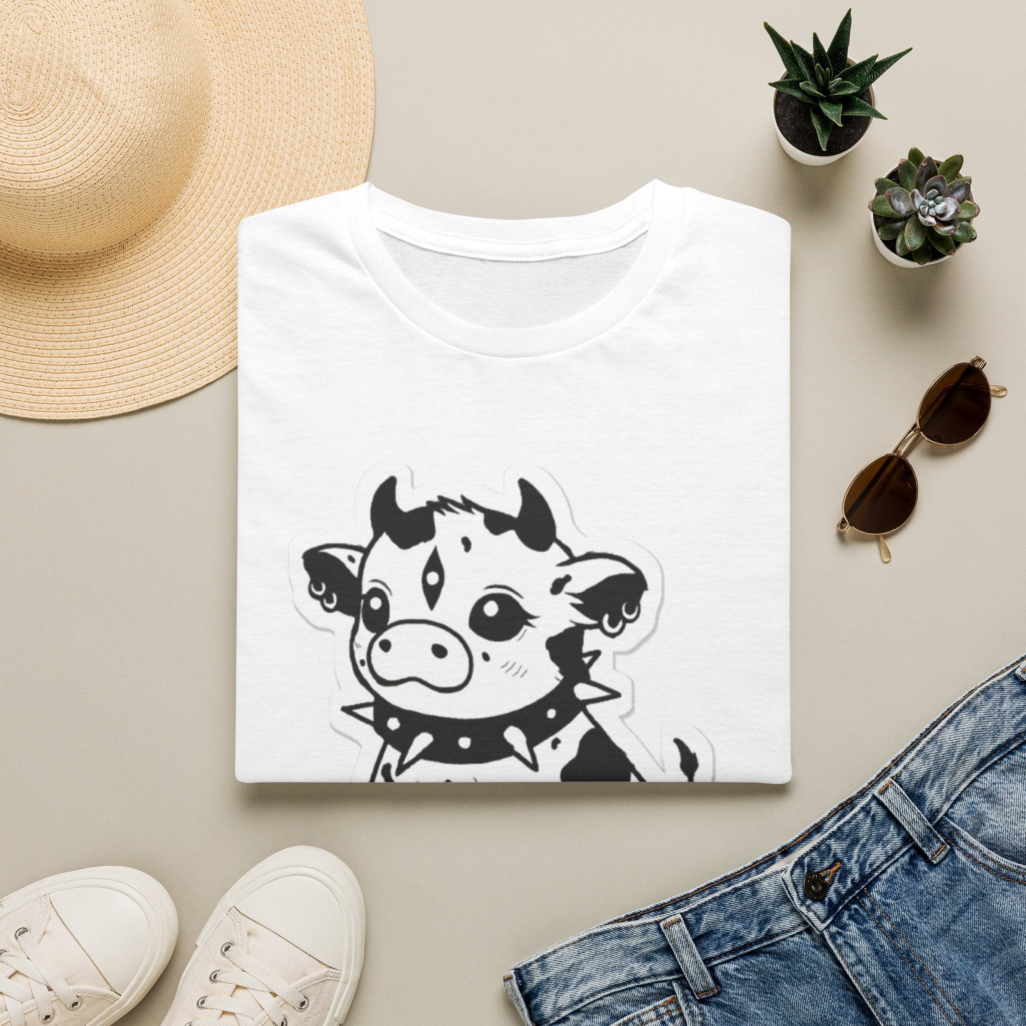 Cute Rock 'n' Roll Cow T-Shirt