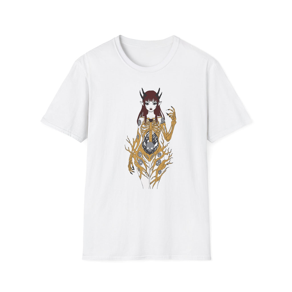Demonic Floral Skeleton Gothic Anime Girl T-Shirt