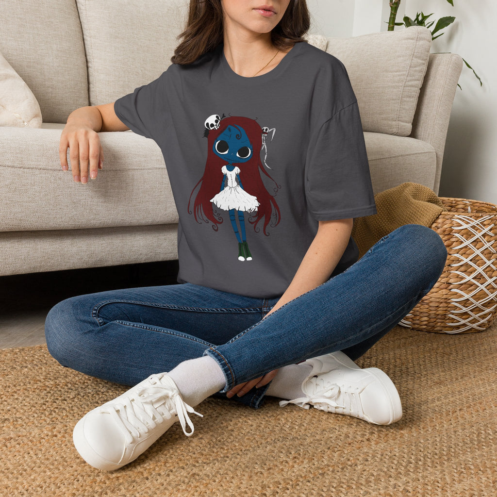 Gothic Blue Doll T-Shirt — Cute Creepy Girl Graphic Tee
