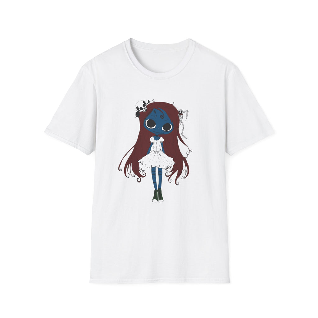 Gothic Blue Doll T-Shirt — Cute Creepy Girl Graphic Tee