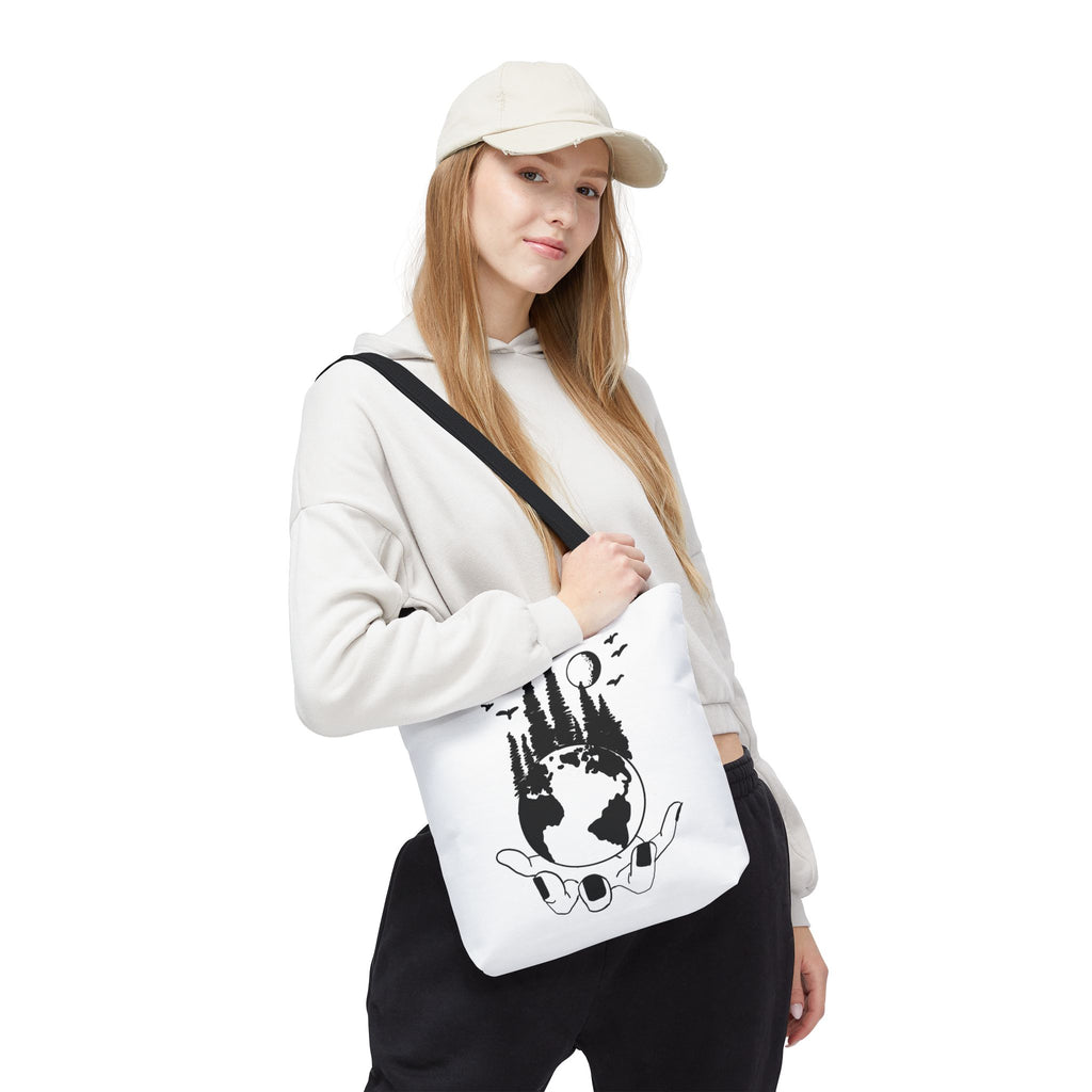 Earth in Your Hands Tote Bag | Eco-Inspired All-Over Print Canvas Tote
