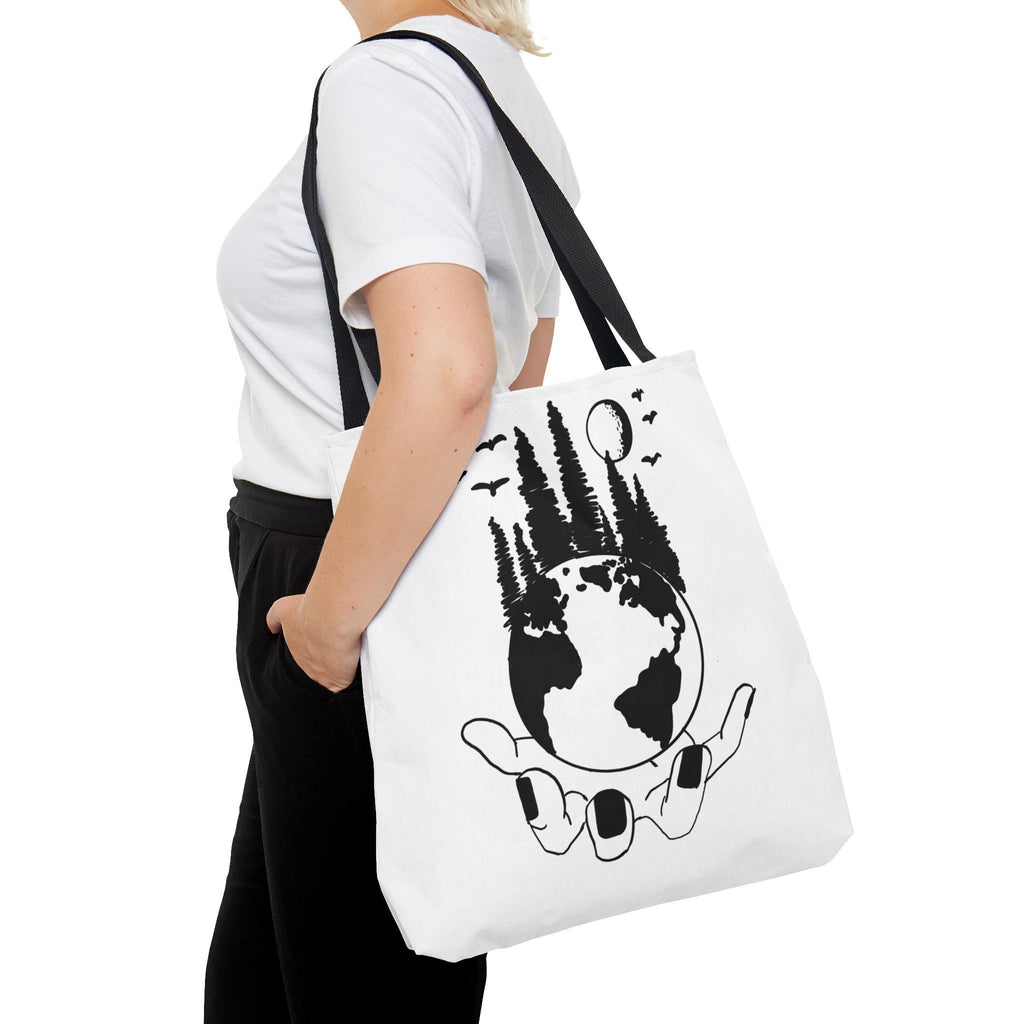 Earth in Your Hands Tote Bag | Eco-Inspired All-Over Print Canvas Tote